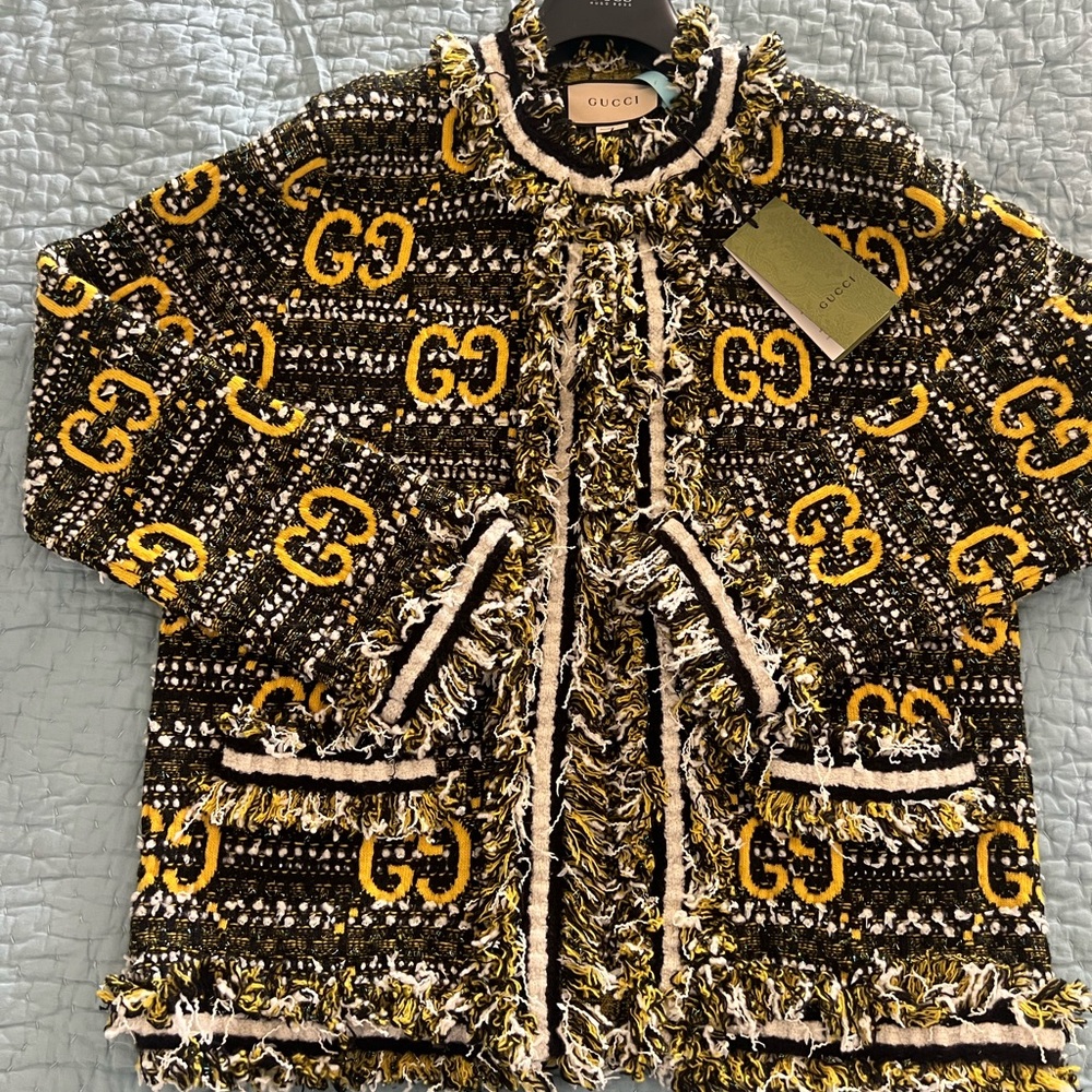 Gucci yellow and White Label jacket